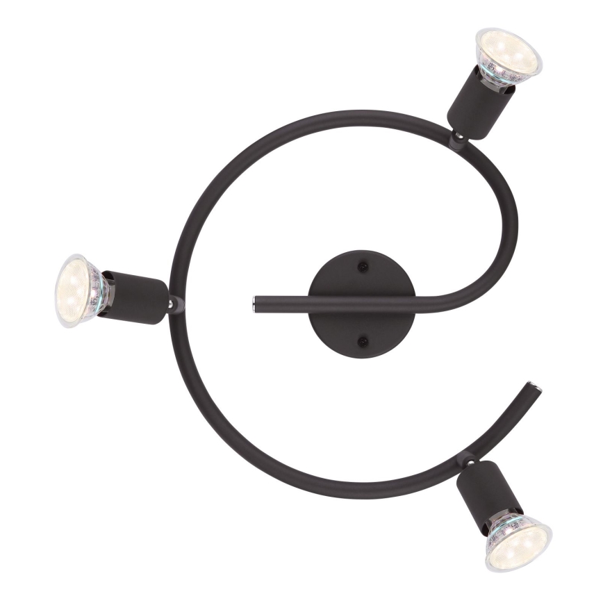 Globo - LED Reflektorska svjetiljka 3xGU10/3W/230V crna