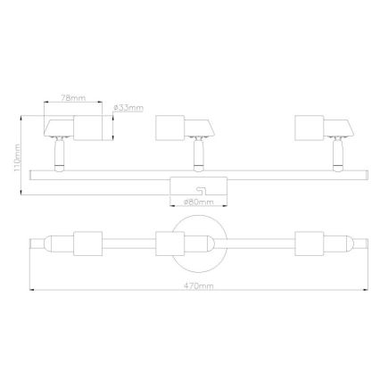 Globo - LED Reflektorska svjetiljka 3xGU10/3W/230V