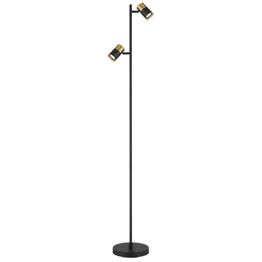 Globo - Podna lampa 2xGU10/5W/230V crna/zlatna