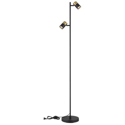 Globo - Podna lampa 2xGU10/5W/230V crna/zlatna