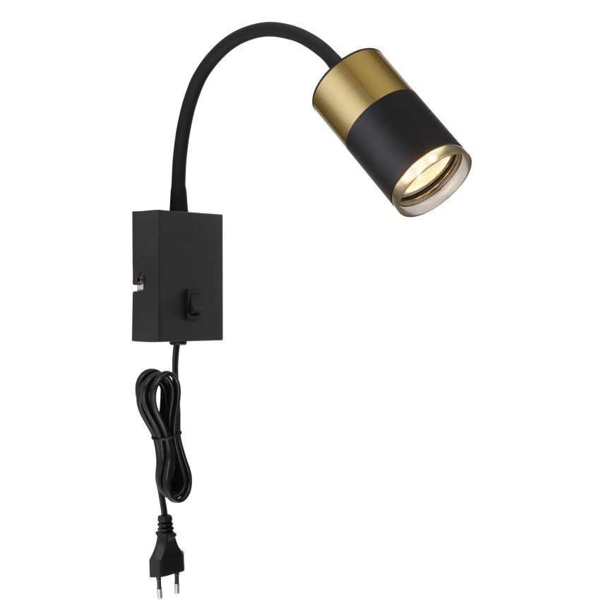 Globo - Zidna reflektorska svjetiljka 1xGU10/25W/230V crna/zlatna