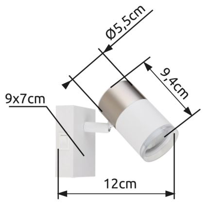 Globo - Zidna reflektorska svjetiljka 1xGU10/25W/230V bijela/mat krom
