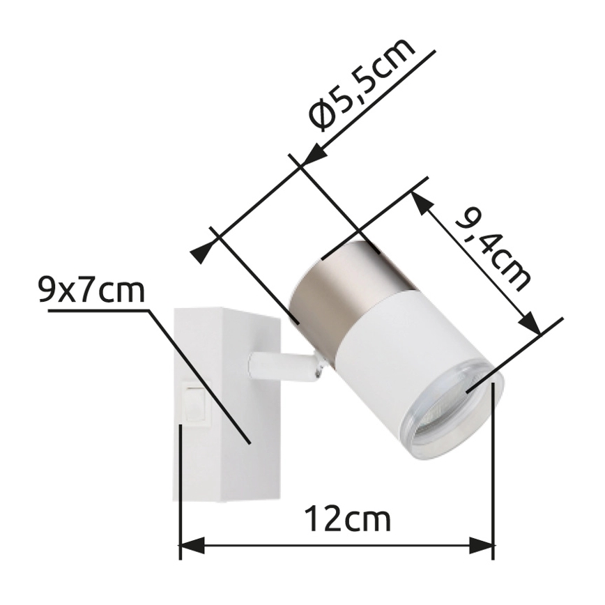 Globo - Zidna reflektorska svjetiljka 1xGU10/25W/230V bijela/mat krom