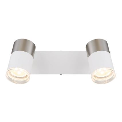 Globo - Reflektorska svjetiljka 2xGU10/25W/230V bijela/mat krom