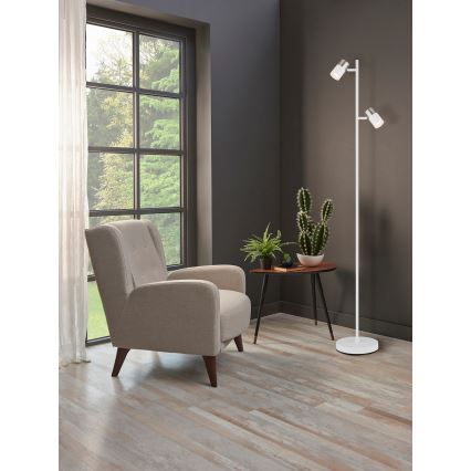 Globo - Podna lampa 2xGU10/5W/230V bijela/mat krom