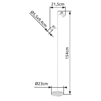 Globo - Podna lampa 2xGU10/5W/230V bijela/mat krom
