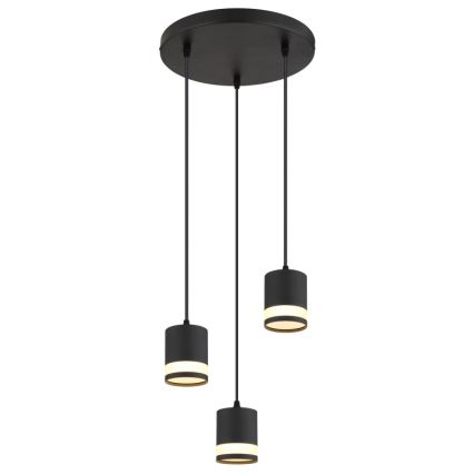 Globo - LED Luster na sajli 3xGX53/7W/230V 3000K crna
