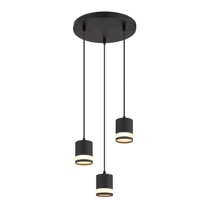Globo - LED Luster na sajli 3xGX53/7W/230V 3000K crna