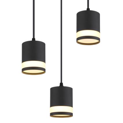 Globo - LED Luster na sajli 3xGX53/7W/230V 3000K crna