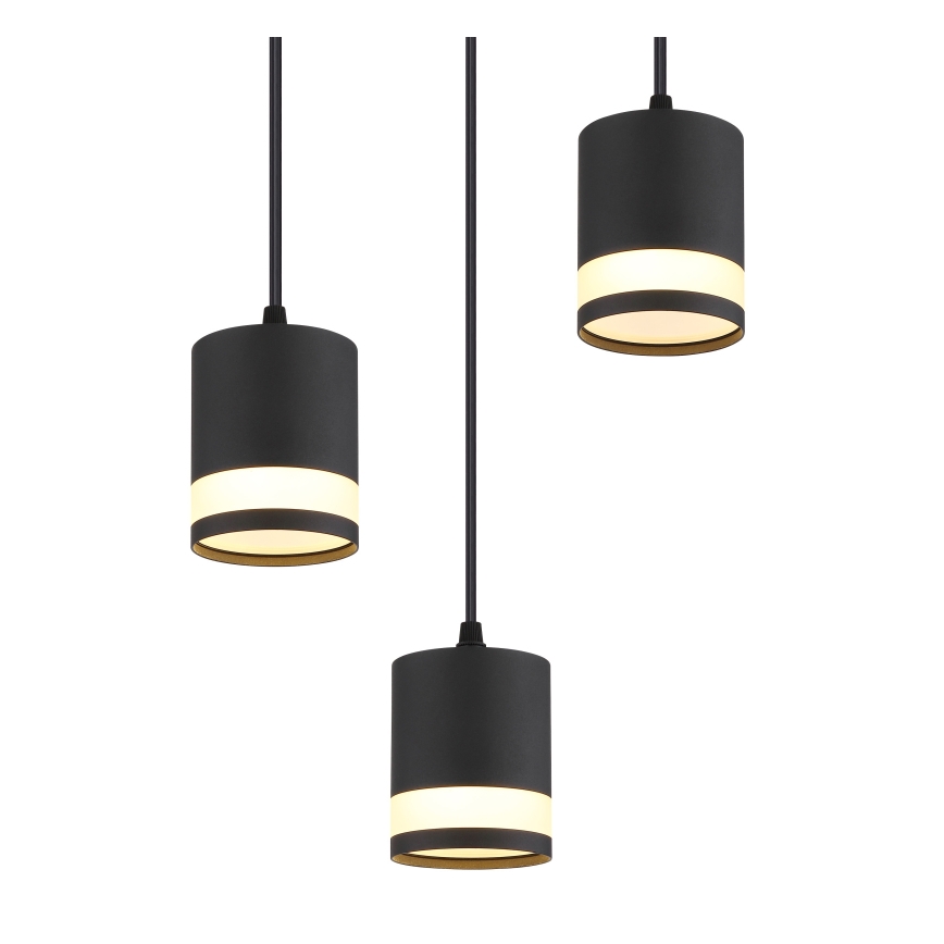 Globo - LED Luster na sajli 3xGX53/7W/230V 3000K crna