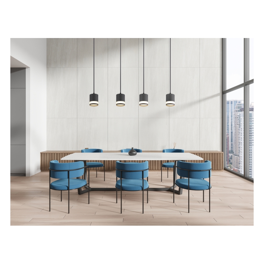 Globo - LED Luster na sajli 4xGX53/7W/230V 3000K crna