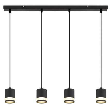 Globo - LED Luster na sajli 4xGX53/7W/230V 3000K crna