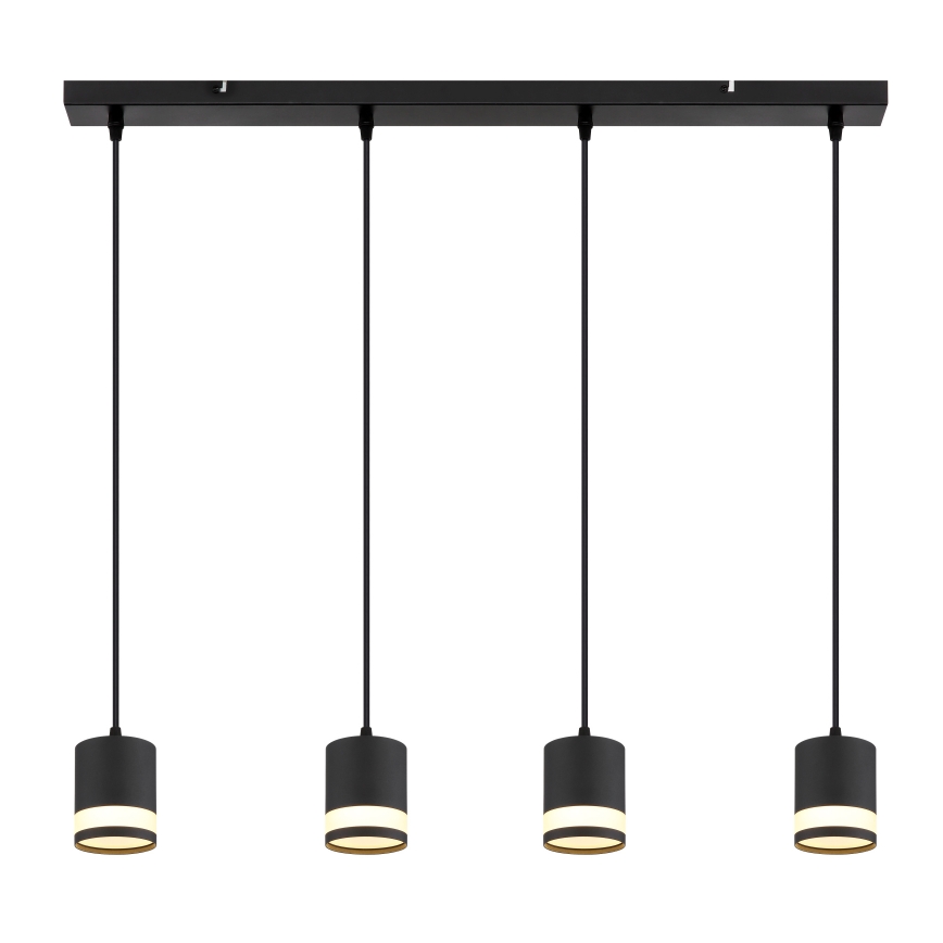 Globo - LED Luster na sajli 4xGX53/7W/230V 3000K crna