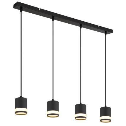 Globo - LED Luster na sajli 4xGX53/7W/230V 3000K crna
