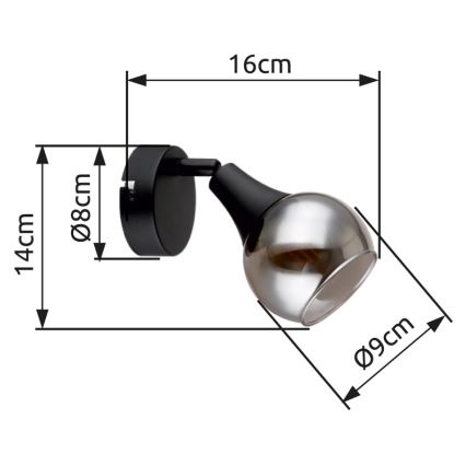 Globo - Zidna reflektorska svjetiljka 1xE14/40W/230V crna