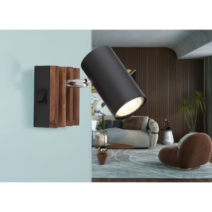 Globo - Zidna reflektorska svjetiljka 1xGU10/25W/230V crna