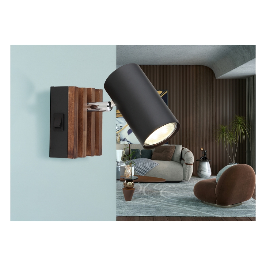 Globo - Zidna reflektorska svjetiljka 1xGU10/25W/230V crna