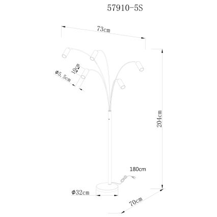Globo - Podna lampa 5xGU10/35W/230V
