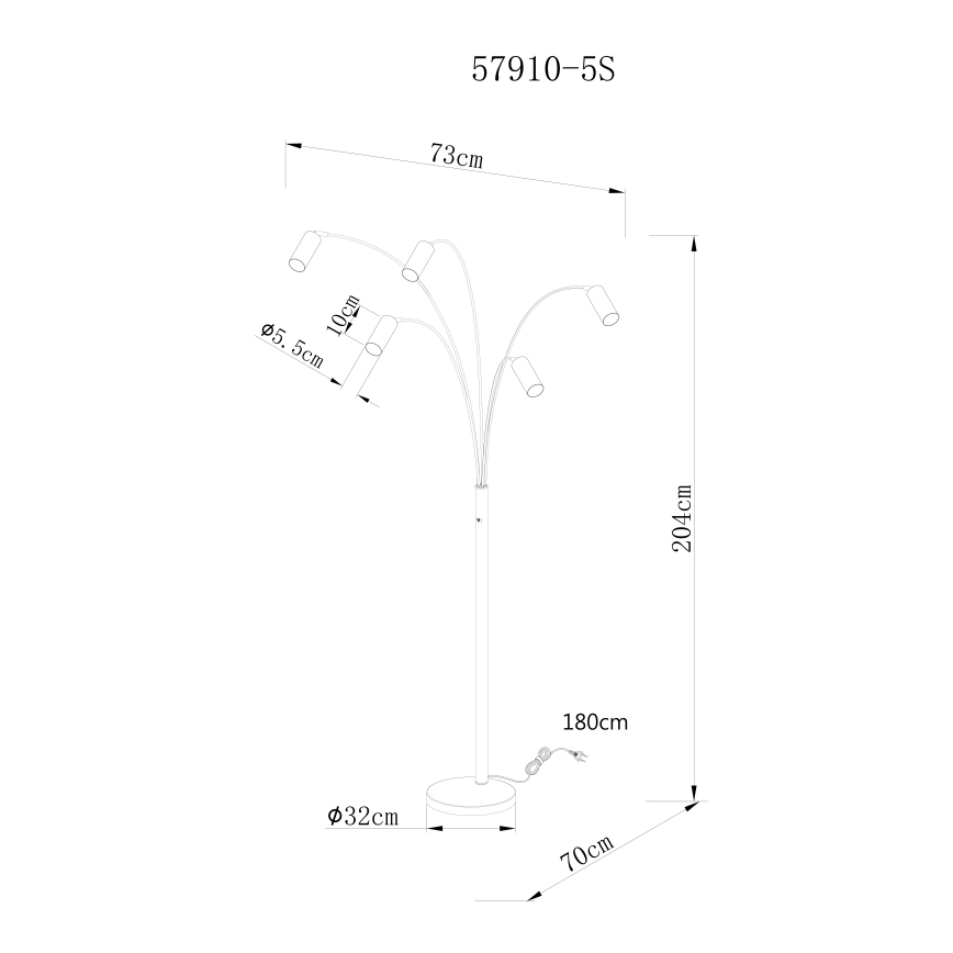 Globo - Podna lampa 5xGU10/35W/230V