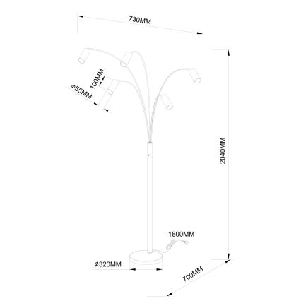 Globo - Stajaća svjetiljka 5xGU10/35W/230V bež