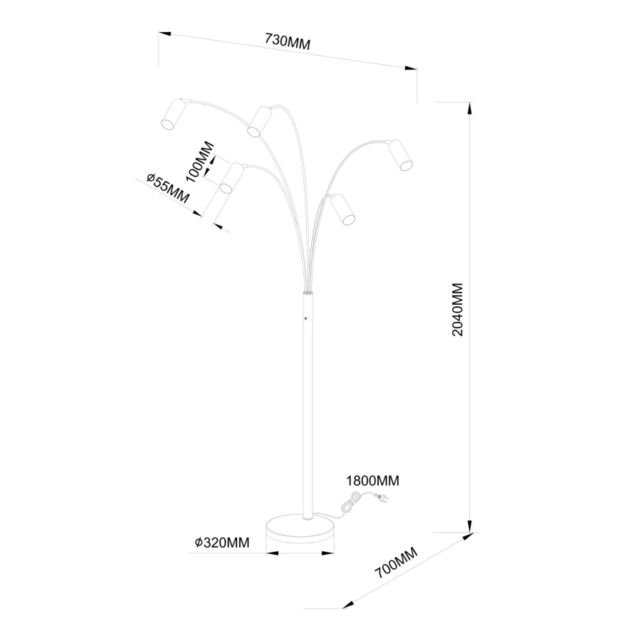 Globo - Stajaća svjetiljka 5xGU10/35W/230V bež