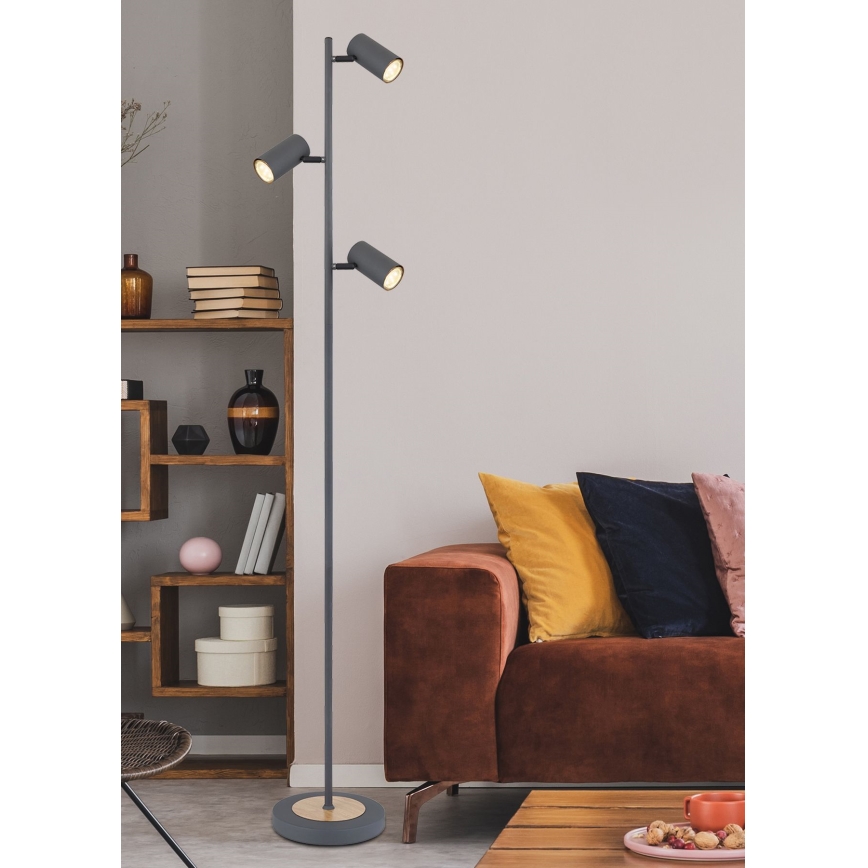 Globo - Podna lampa 3xGU10/5W/230V siva