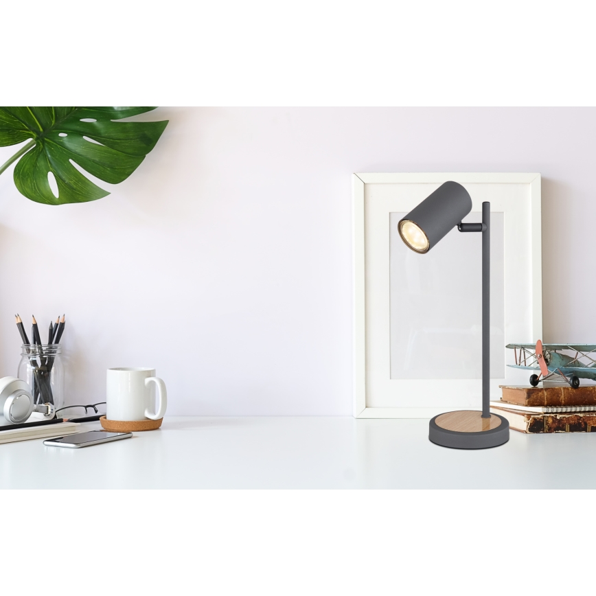 Globo - Stolna lampa 1xGU10/5W/230V siva/smeđa