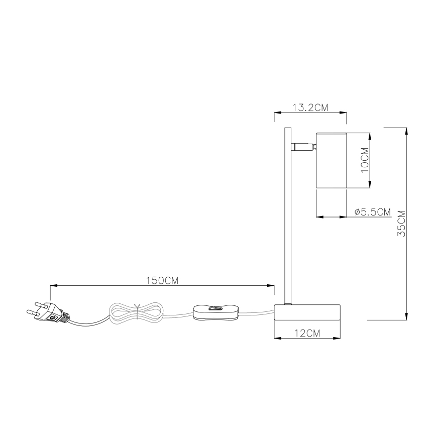 Globo - Stolna lampa 1xGU10/5W/230V siva/smeđa