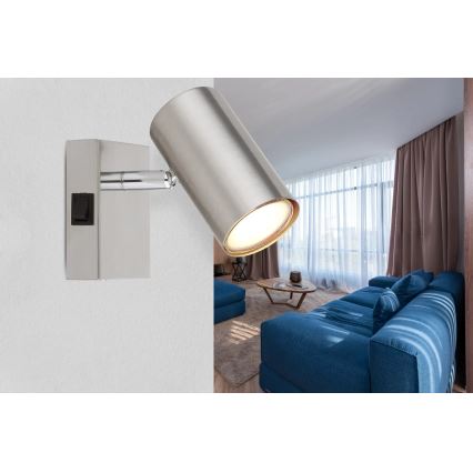 Globo - Zidna reflektorska svjetiljka 1xGU10/25W/230V mat krom