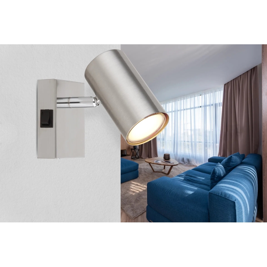 Globo - Zidna reflektorska svjetiljka 1xGU10/25W/230V mat krom