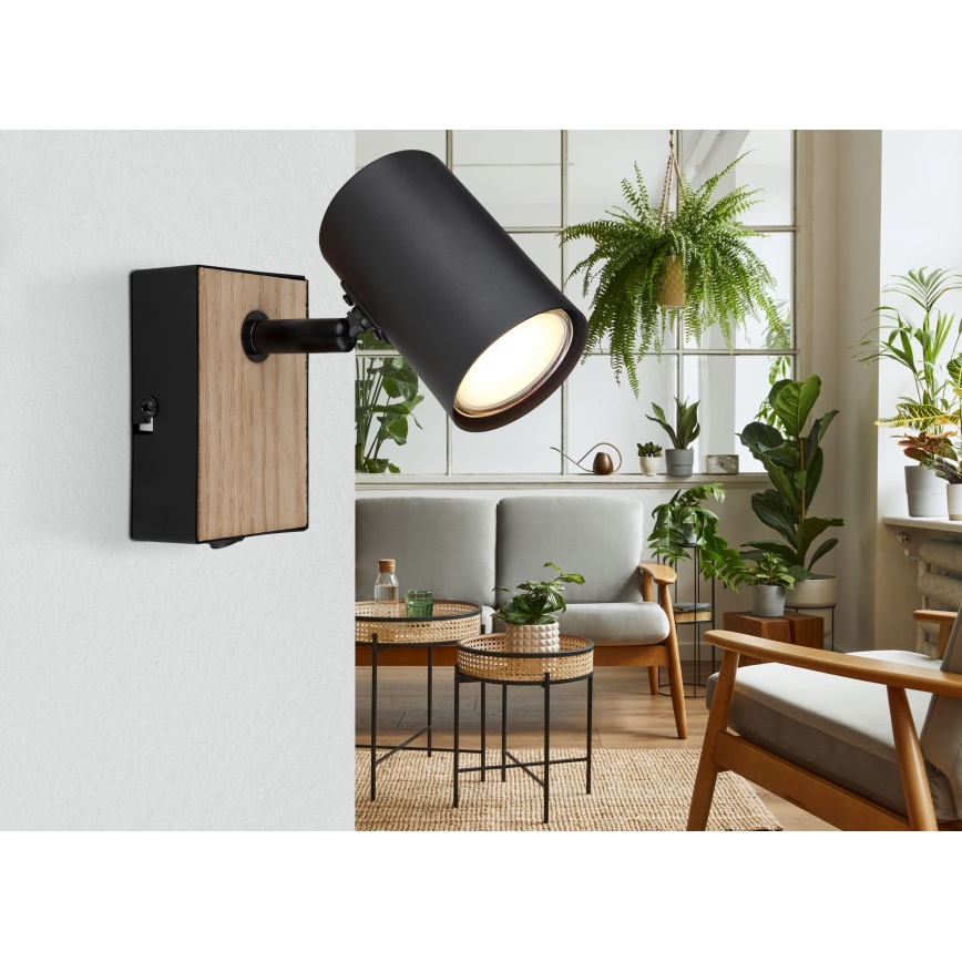 Globo - Zidna reflektorska svjetiljka 1xGU10/25W/230V crna/smeđa