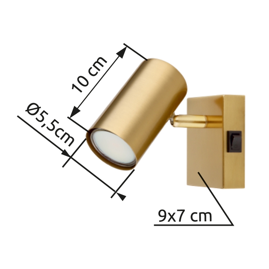 Globo - Zidna reflektorska svjetiljka 1xGU10/25W/230V zlatna