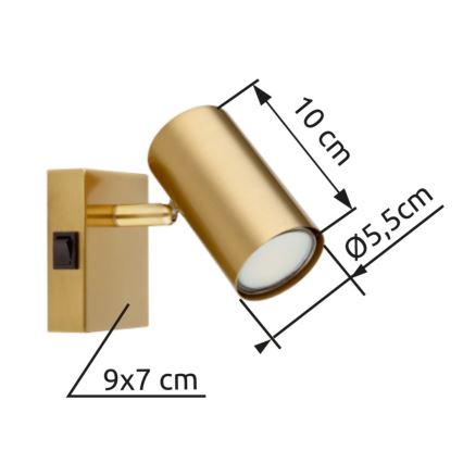 Globo - Zidna reflektorska svjetiljka 1xGU10/25W/230V zlatna