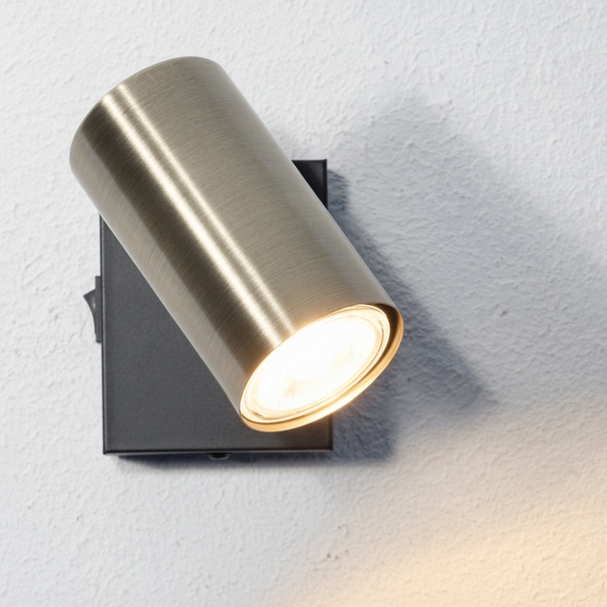 Globo - Zidna reflektorska svjetiljka 1xGU10/25W/230V crna/mesing