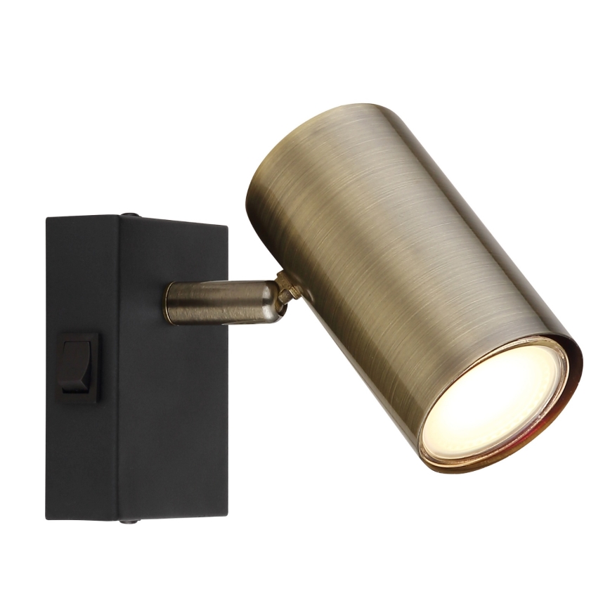 Globo - Zidna reflektorska svjetiljka 1xGU10/25W/230V crna/mesing