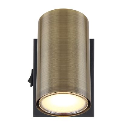 Globo - Zidna reflektorska svjetiljka 1xGU10/25W/230V crna/mesing