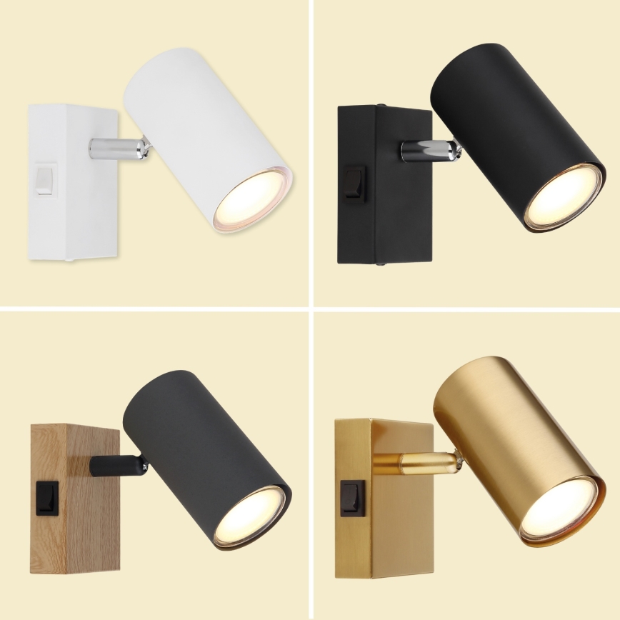 Globo - Zidna reflektorska svjetiljka 1xGU10/25W/230V crna/mesing