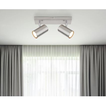 Globo - Reflektorska svjetiljka 2xGU10/25W/230V mat krom