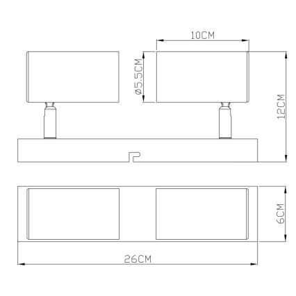Globo - Ugradbena svjetiljka 2xGU10/35W/230V crna/mesing