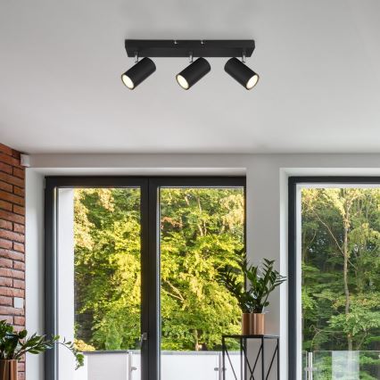 Globo - Ugradbena svjetiljka 3xGU10/35W/230V crna