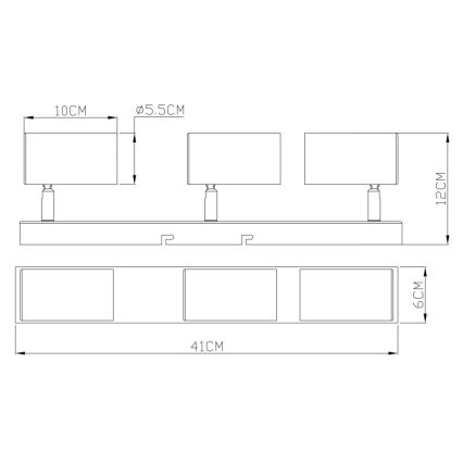 Globo - Ugradbena svjetiljka 3xGU10/35W/230V crna