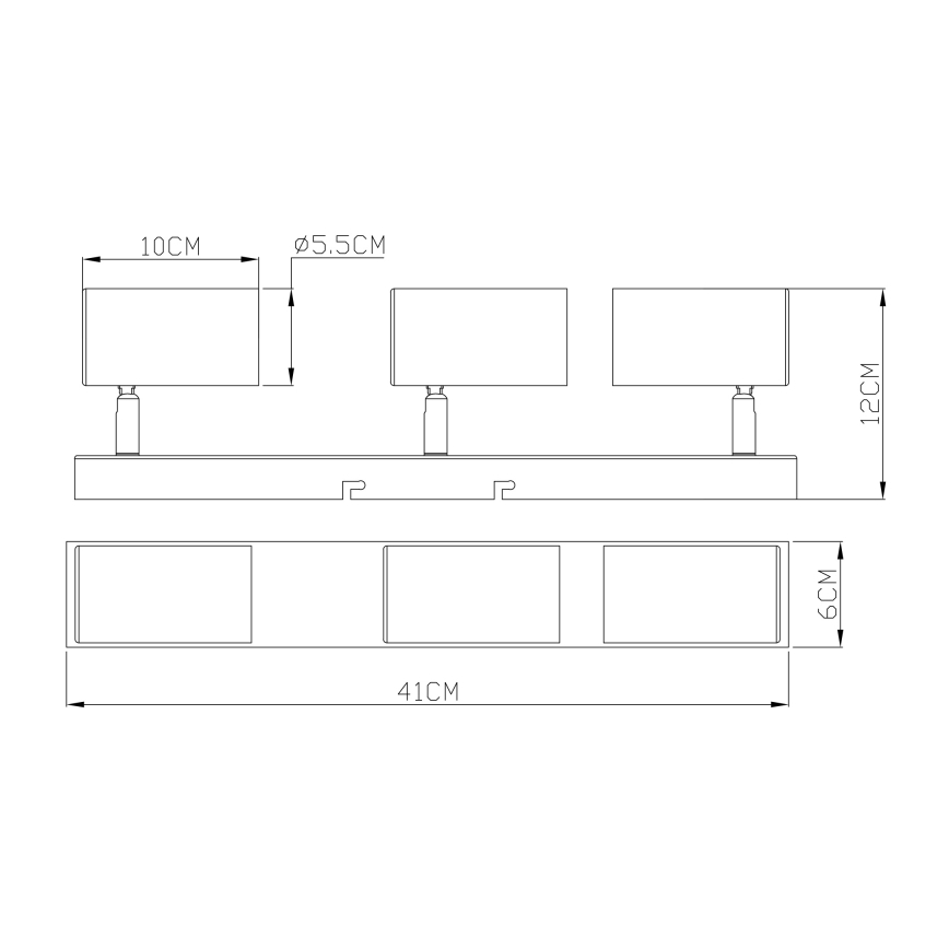 Globo - Ugradbena svjetiljka 3xGU10/35W/230V crna