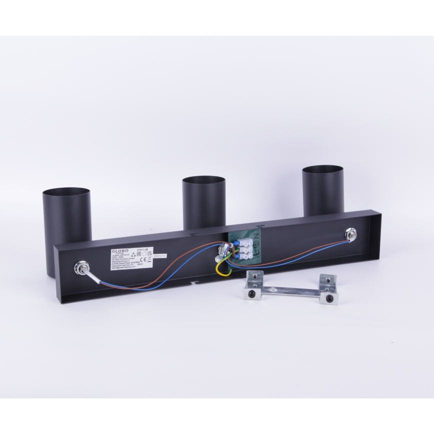 Globo - Ugradbena svjetiljka 3xGU10/35W/230V crna