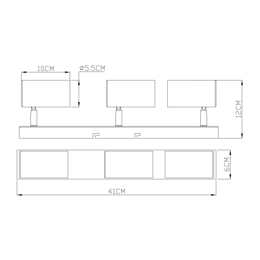 Globo - Ugradbena svjetiljka 3xGU10/35W/230V crna/mesing
