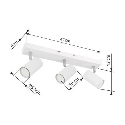 Globo - Ugradbena svjetiljka 3xGU10/35W/230V bijela