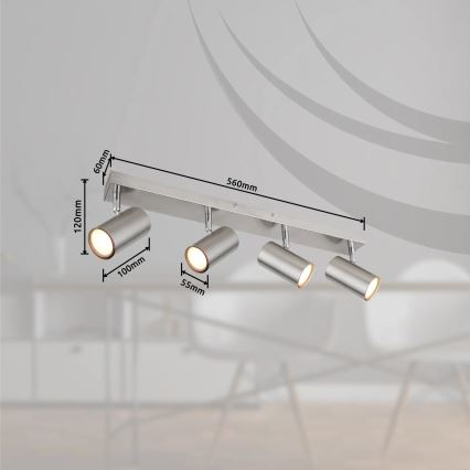 Globo - Reflektorska svjetiljka 4xGU10/25W/230V mat krom