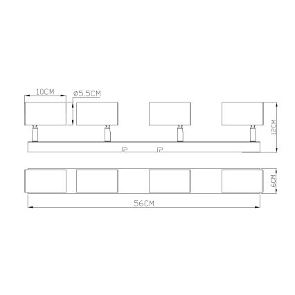 Globo - Reflektorska svjetiljka 4xGU10/35W/230V crna