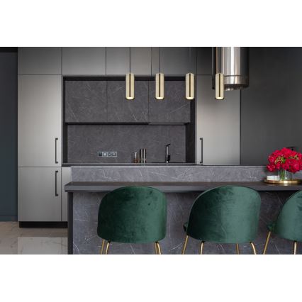 Globo - Luster na užetu 4xGU10/35W/230V crna/mesing