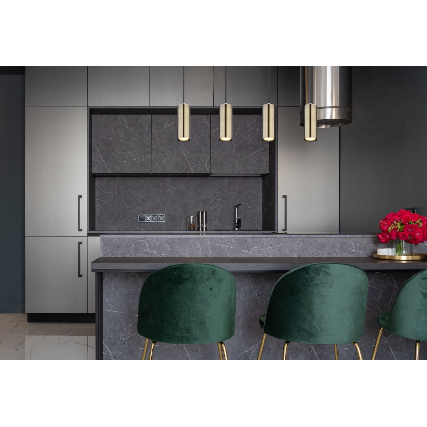 Globo - Luster na užetu 4xGU10/35W/230V crna/mesing