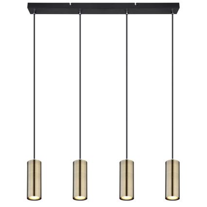 Globo - Luster na užetu 4xGU10/35W/230V crna/mesing